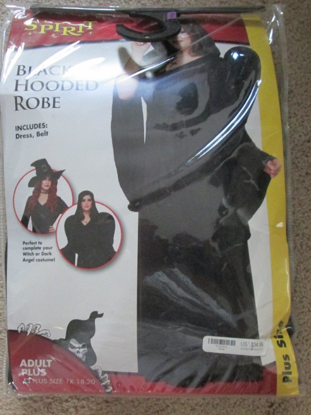 Costume, Witch, Dress, Halloween Spirit ADULT PLUS SIZE, with Jewelry